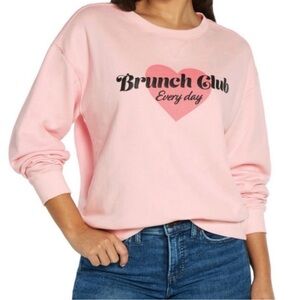 Wildfox Pink Heart Brunch Club Sweatshirt